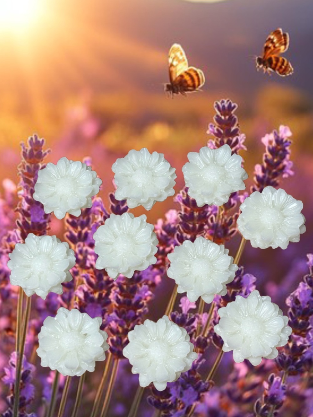 7 Hand Crafted Mini Flower Wax Melts